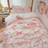 Kawaii Sanrio Anime Duvet Cover - My Melody Kuromi Bedding Set - Himpall